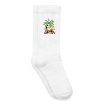 Tropischer Himmel und Oldtimer - Kinder Tennissocken - Weiß - Rechts