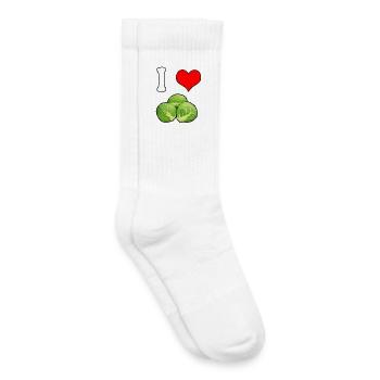 J'adore les choux de Bruxelles - Chaussettes de tennis bio enfant - blanc - Droite