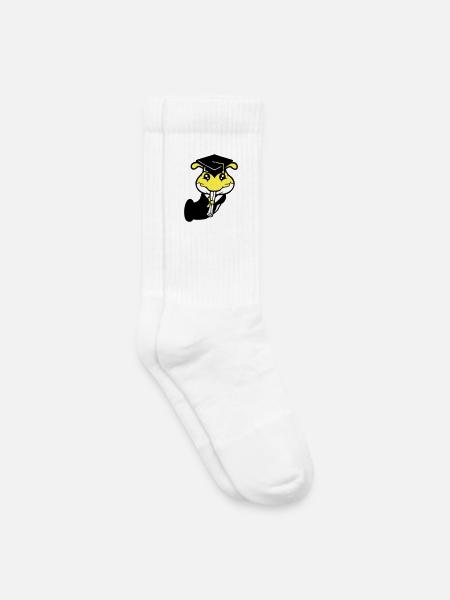 Loch Raupe Schulabschluss Abitur bestanden College - Kinder Tennissocken - Weiß