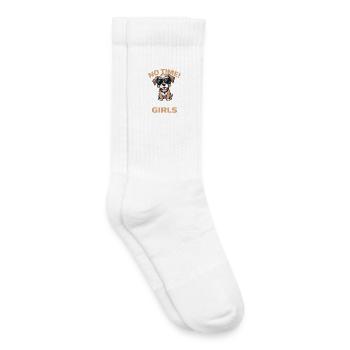 Hund Sprüche Dog No time I have to go to my Girls - Kinder Tennissocken - Weiß - Rechts