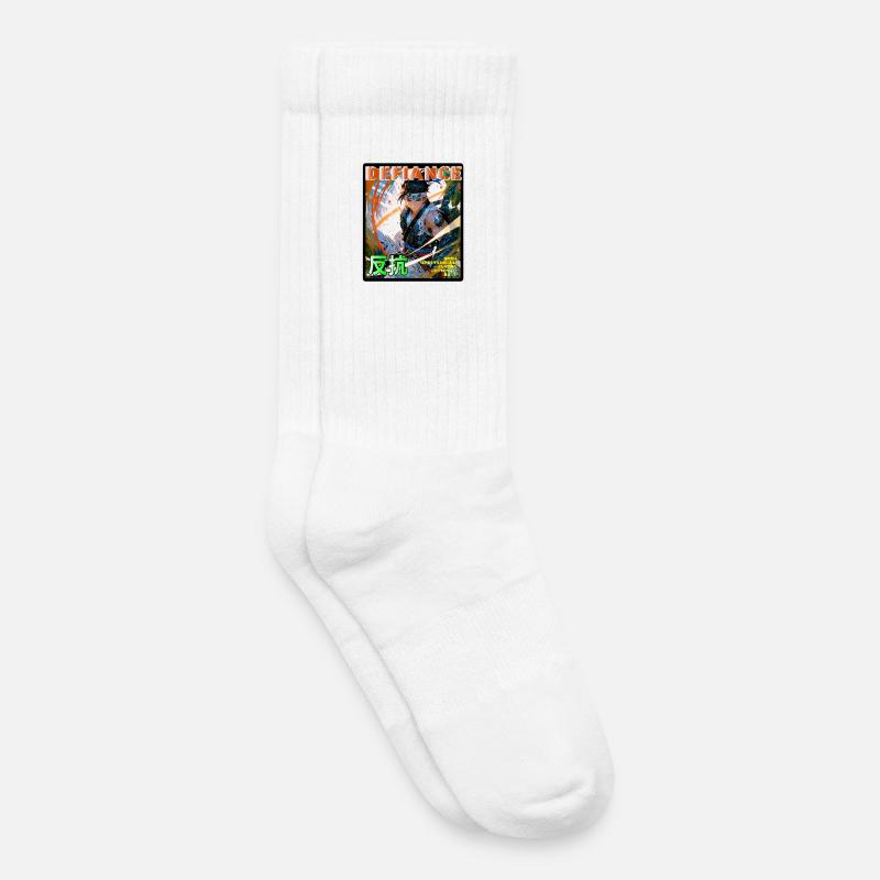 Kampfgeist Samurai Illustration - Chaussettes de tennis bio enfant - blanc