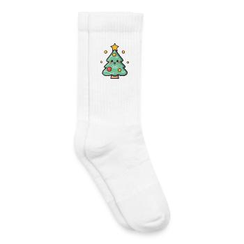 Niedlicher Weihnachtsbaum Illustration - Kinder Tennissocken - Weiß - Rechts