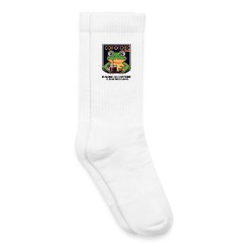 Pixel Frog – Caféine et mauvaises décisions - Chaussettes de tennis bio enfant - blanc - Droite
