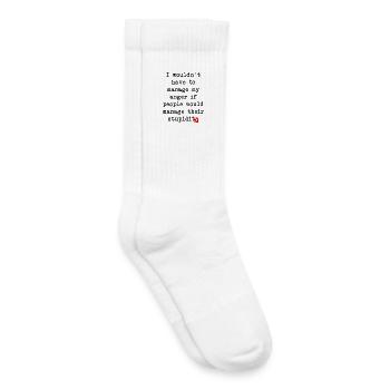 Gestion de la colère – Déclaration humoristique - Chaussettes de tennis bio enfant - blanc - Droite