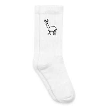 Llama Alpaca Silhouette Minimalstil - Kinder Tennissocken - Weiß - Rechts