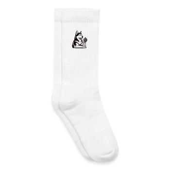 Parlez à la patte Husky Husky Propriétaire Husky - Chaussettes de tennis bio enfant - blanc - Droite