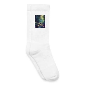 Chat des forêts ensoleillé - Chaussettes de tennis bio enfant - blanc - Droite