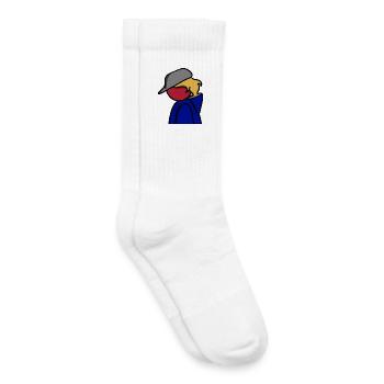 Un regard vers le bleu - Chaussettes de tennis bio enfant - blanc - Droite