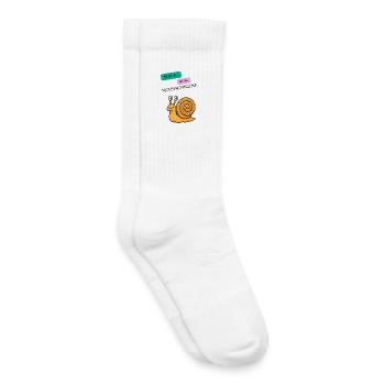 Poppy Snail Cartoon Snail Dictons drôles - Chaussettes de tennis bio enfant - blanc - Droite