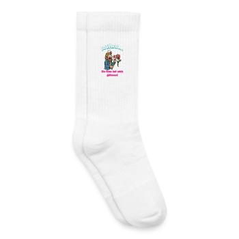 Rose Bites Me Cartoon Humor Caricature - Kids Tennis Socks - white - Right