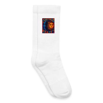 Sun and Moon Neon Prism - Kids Tennis Socks - white - Right