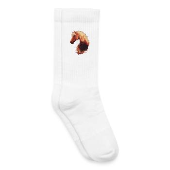 Cheval d'automne - Chaussettes de tennis bio enfant - blanc - Droite