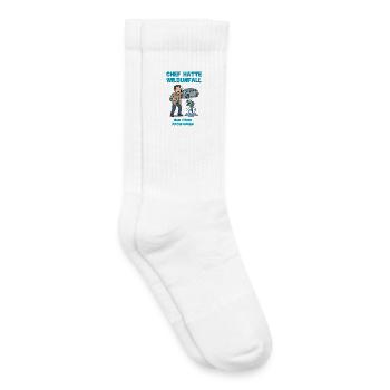 patron avait animal sauvage accident poisson illustration - Chaussettes de tennis bio enfant - blanc - Droite