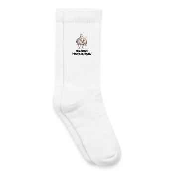 Dame à l’ail - Caricature confiante - Chaussettes de tennis bio enfant - blanc - Droite