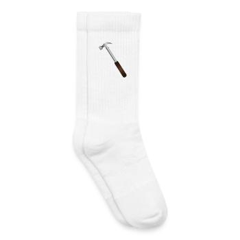 Zimmermannshammer – Symbol echter Handwerkskunst - Kinder Tennissocken - Weiß - Rechts