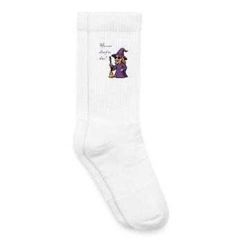 Sorcière violette avec style - Chaussettes de tennis bio enfant - blanc - Droite
