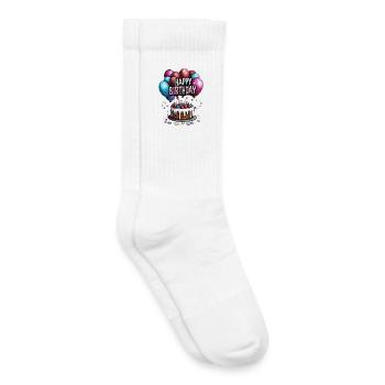 Happy Birthday Kuchen Baloons Party Geburtstag - Kinder Tennissocken - Weiß - Rechts