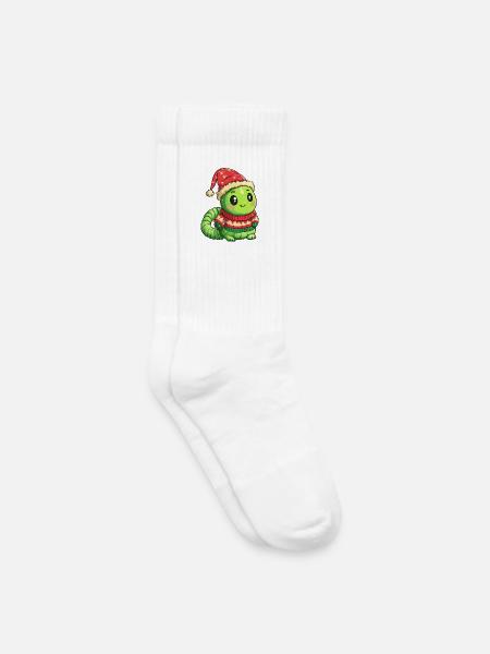 Wurm Weihnachten - Kinder Tennissocken - Weiß