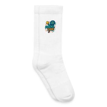 Explosion de couleurs du temps du Padel - Chaussettes de tennis bio enfant - blanc - Droite