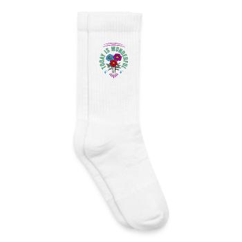 Motivation Today est merveilleuse - Chaussettes de tennis bio enfant - blanc - Droite