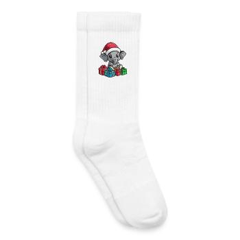 Cadeaux de Noël pour éléphants - Chaussettes de tennis bio enfant - blanc - Droite