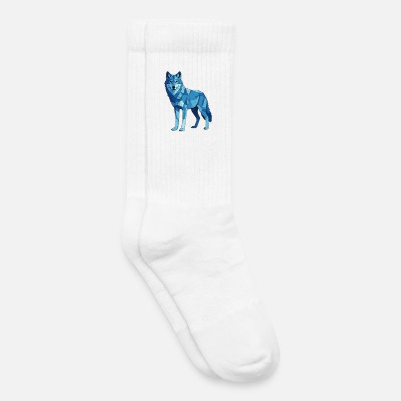 Blauer Polygonwolf - Kinder Tennissocken - Weiß