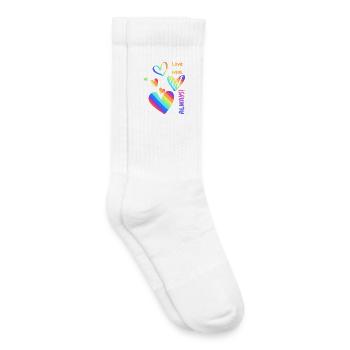 Pride / CSD / LGBTQ+ Design « l’amour gagne toujours » - Chaussettes de tennis bio enfant - blanc - Droite