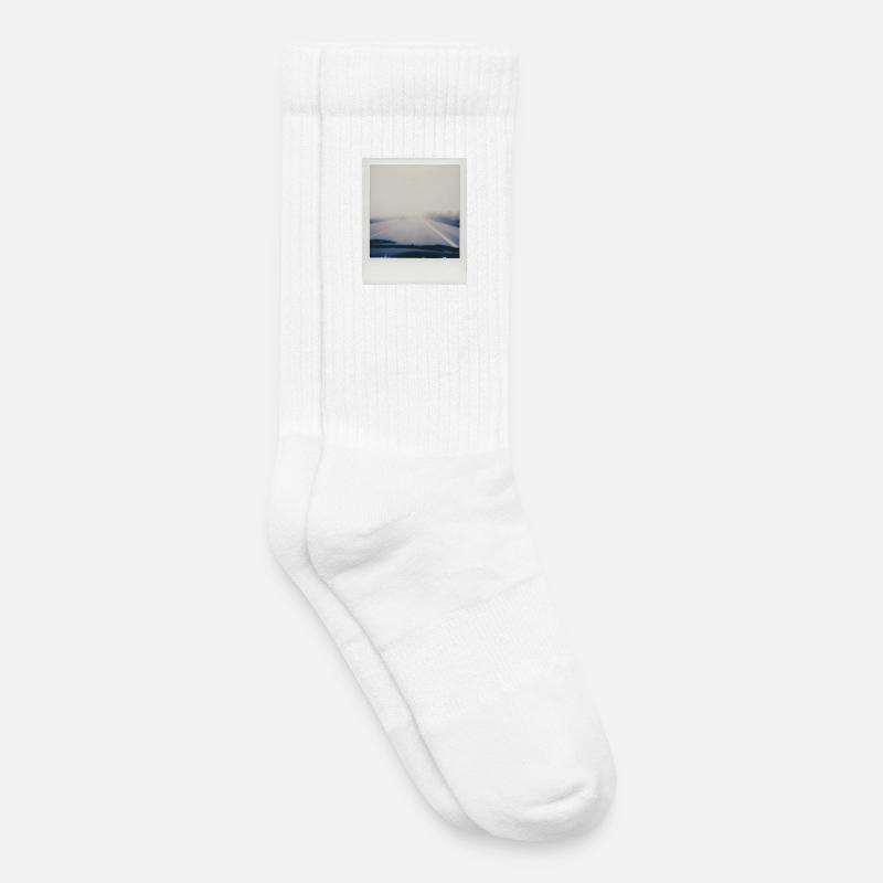 Autoroute brumeuse - Chaussettes de tennis bio enfant - blanc