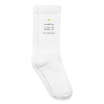 Everything Is Fine When There Is Sunshine - Kids Tennis Socks - white - Right