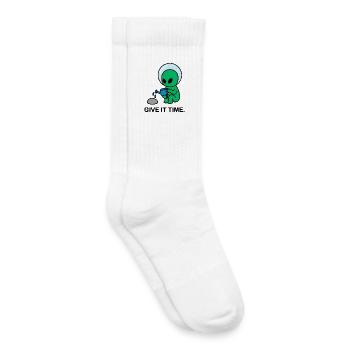 Patience interstellaire - Chaussettes de tennis bio enfant - blanc - Droite