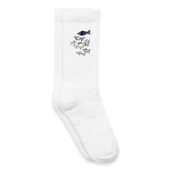 Bunter Fisch über Fische - Kinder Tennissocken - Weiß - Rechts
