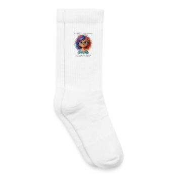 Rêveuse colorée - Chaussettes de tennis bio enfant - blanc - Droite