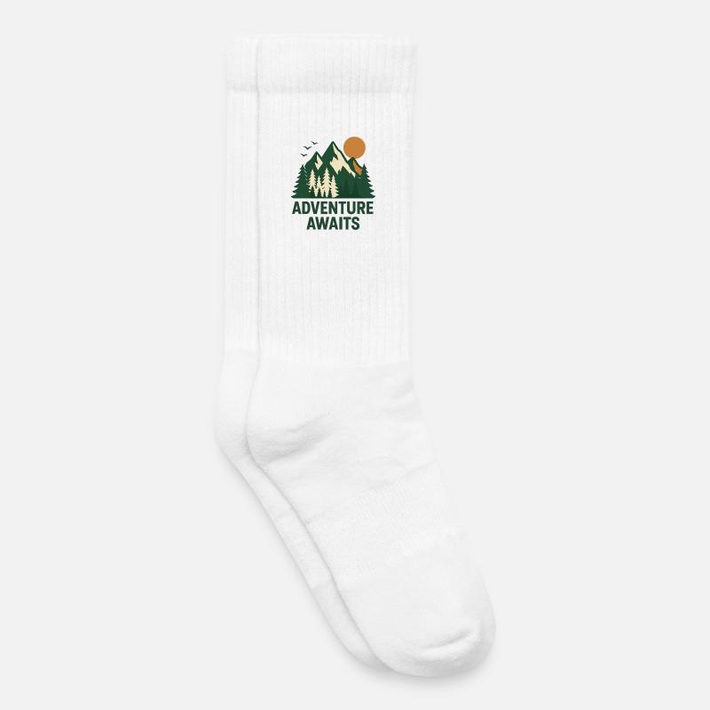 Abenteuerwald Berglandschaft - Kinder Tennissocken - Weiß