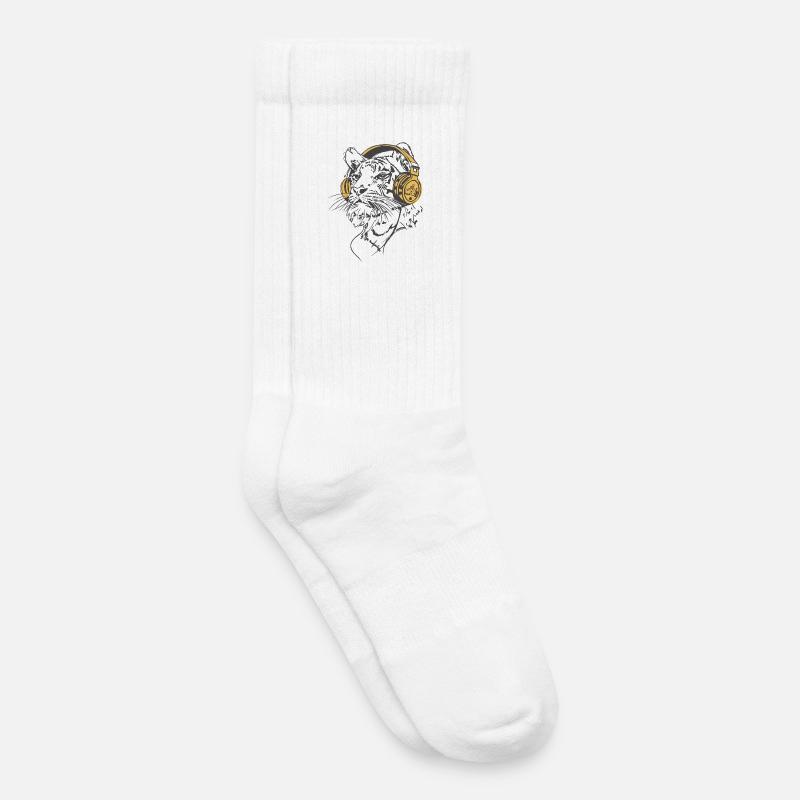 Tiger_Vibes - Kinder Tennissocken - Weiß
