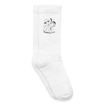 Nuit Cœur Champignon d’Amour Champignon En Chair - Chaussettes de tennis bio enfant - blanc - Droite