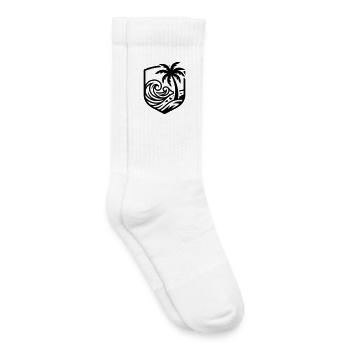 Océan de plage des palmiers - Chaussettes de tennis bio enfant - blanc - Droite