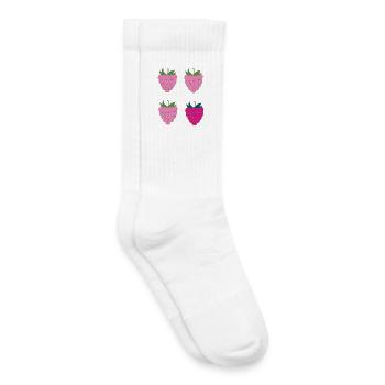 Doppel-Himbeer Pop-Art - Kinder Tennissocken - Weiß - Rechts