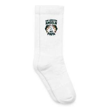 Am Liebsten Angeln Mit Papa - Kinder Tennissocken - Weiß - Rechts