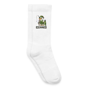 Né de pêcheur au canard pêcheur - Chaussettes de tennis bio enfant - blanc - Droite
