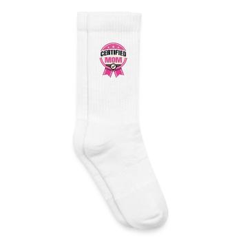 Zertifizierte Mutter – Humorvoller Vater-Design - Kinder Tennissocken - Weiß - Rechts