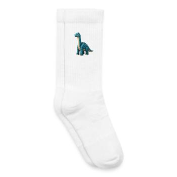 Pixel Brontosaurus - Kinder Tennissocken - Weiß - Rechts