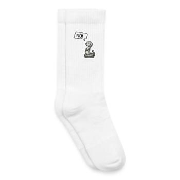 Nö! Schlange – Giftiger Blick & sturer Kopf - Kinder Tennissocken - Weiß - Rechts