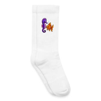 Seepferdchen trifft Goldfisch Freundschaft - Kinder Tennissocken - Weiß - Rechts