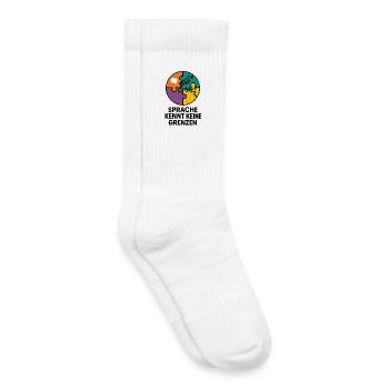 Puzzlewelt Sprache kennt keine Grenzen - Kinder Tennissocken - Weiß - Rechts