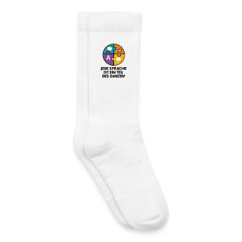 Puzzlefarben Sprachvielfalt - Kinder Tennissocken - Weiß - Rechts