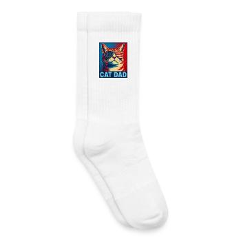 Patriotischer Katzenpapa – Lustiger Katzenpapa für - Kinder Tennissocken - Weiß - Rechts