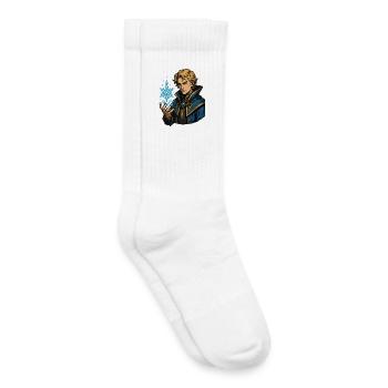 Magicien de glace avec sort de givre - Chaussettes de tennis bio enfant - blanc - Droite