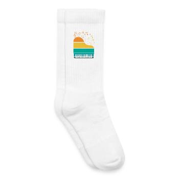 Piano Klavier Musiker Geschenk Geschenkidee - Kinder Tennissocken - Weiß - Rechts