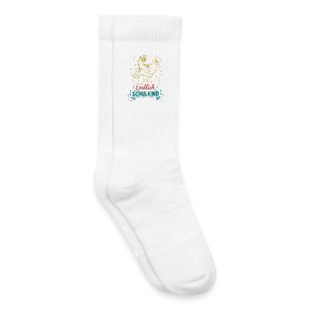 Endlich Schulkind Dino mit Blume - Kinder Tennissocken - Weiß - Rechts