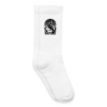 Raven over skull in the moonlight - Kids Tennis Socks - white - Right